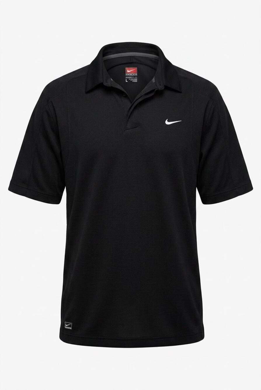 Nike Performance Short Sleeve Polo Shirt Black Size Large #494